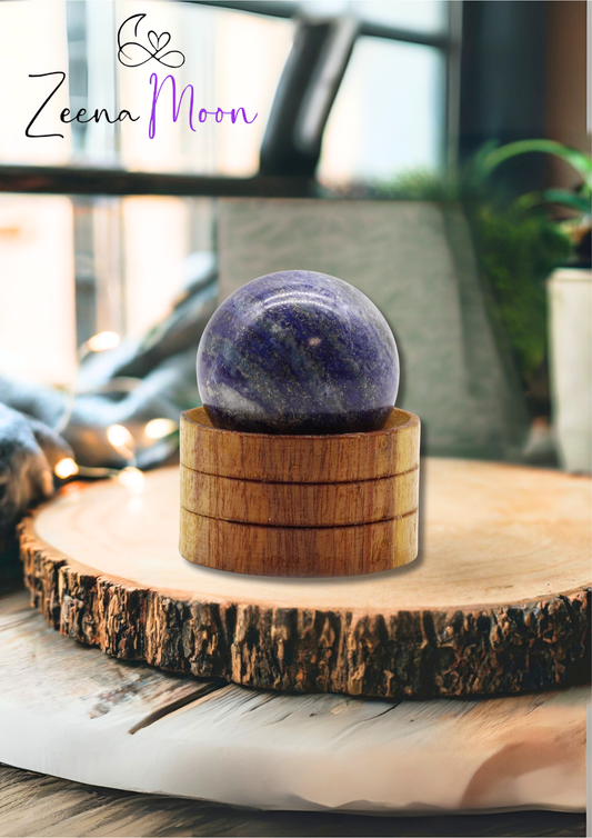 Gemstone Sphere 40mm - Afghan Lapis  with Stand