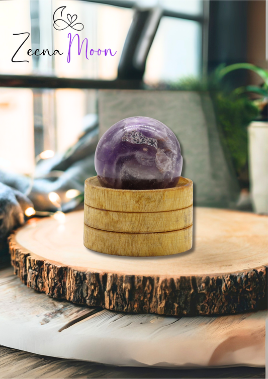 Gemstone Sphere 40mm - African Amethyst with Stand