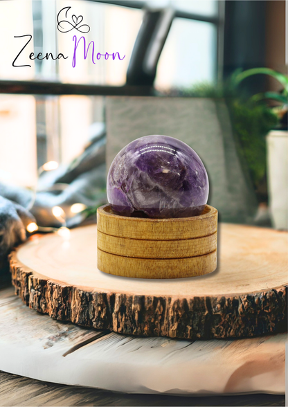 Gemstone Sphere 50mm - African Amethyst with Stand