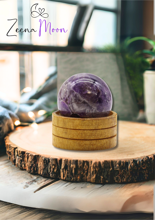 Gemstone Sphere 50mm - African Amethyst with Stand