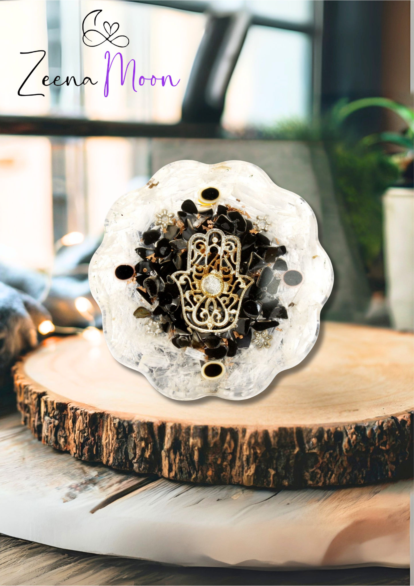 Orgonite Desk Power Packs - Hamsa with Sellonite - Med
