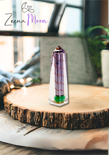 Orgonite Obelisk Power Point Green Aventurine - 110x30 mm