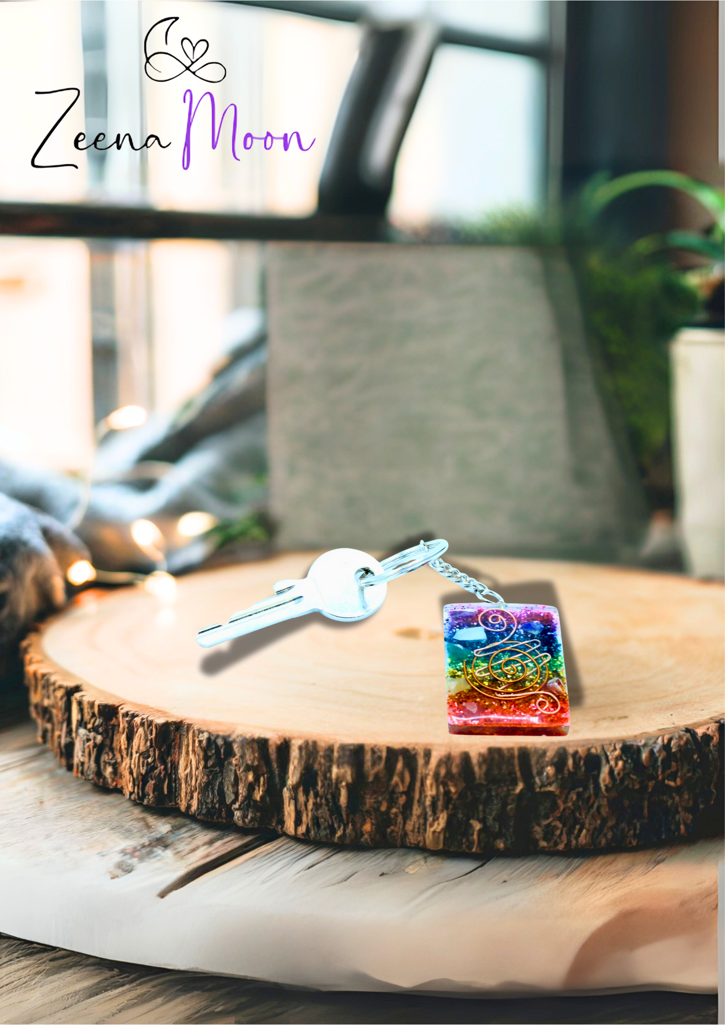 Orgonite Power Keyring - Home Protect Copper and Chakra