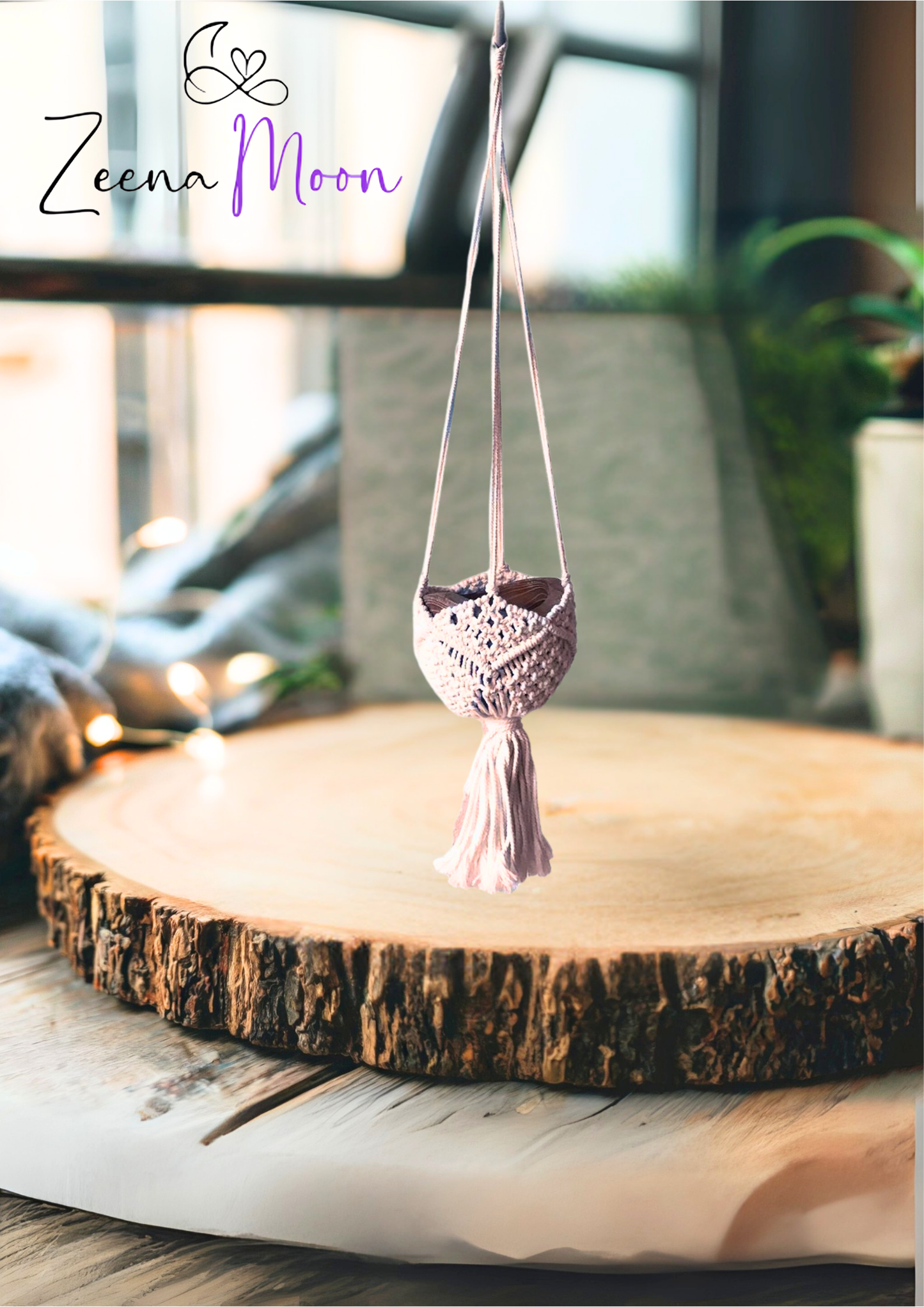 Macrame Pot Holder Decorative - Beige
