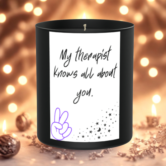 Therapist Funny Humour 200g Black Candle ‘Dark Noir’