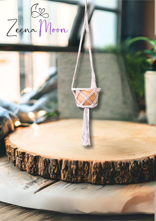 Macrame Hooped Pot Holder Small - Natural - 16cm Hoop