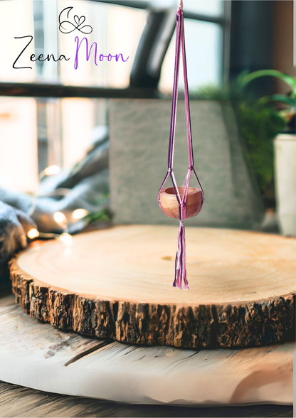 Macrame Pot Holder Classic -Pastal Tones Livingroom Med Pot