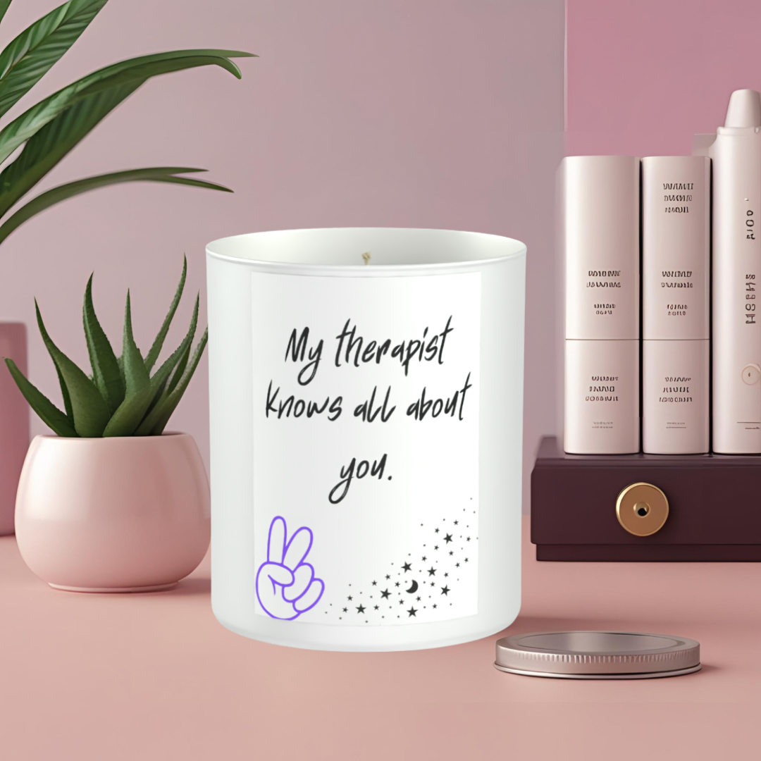 Therapist Funny Humour 200g White candle ‘Sandy Bay'
