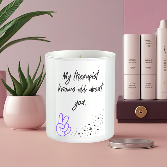 Therapist Funny Humour 200g White candle ‘Sandy Bay'