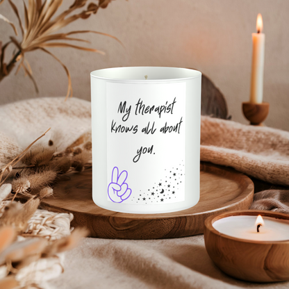 Therapist Funny Humour 200g White candle ‘Sandy Bay'