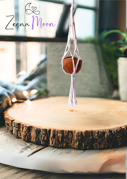 Macrame Small Drop Pot Holder - Natural - 75cm