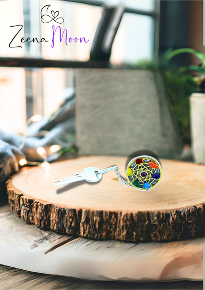 Orgonite Power Keyring - Round Seven Chakra