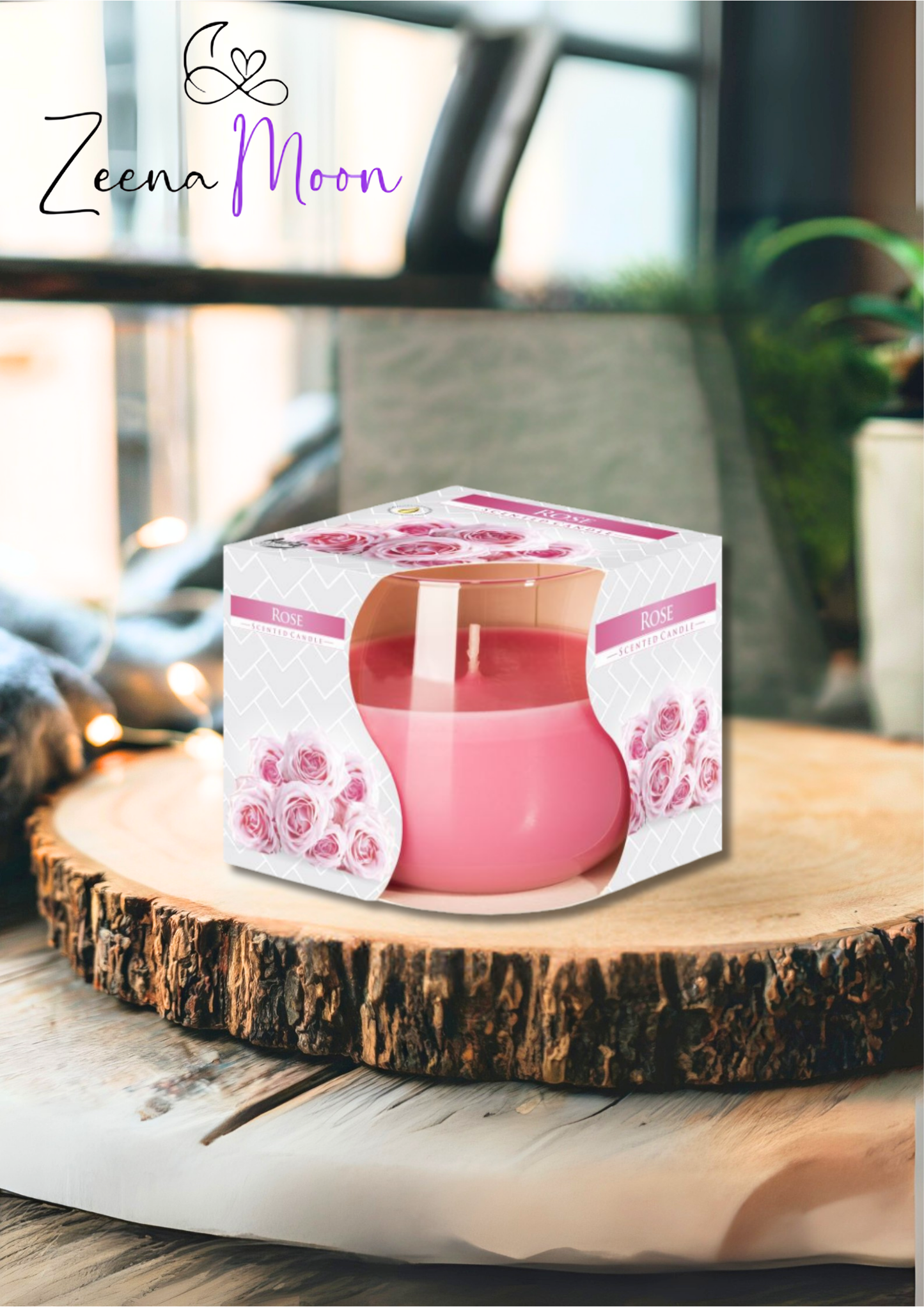 Scented Glass Jar Candle - Rose