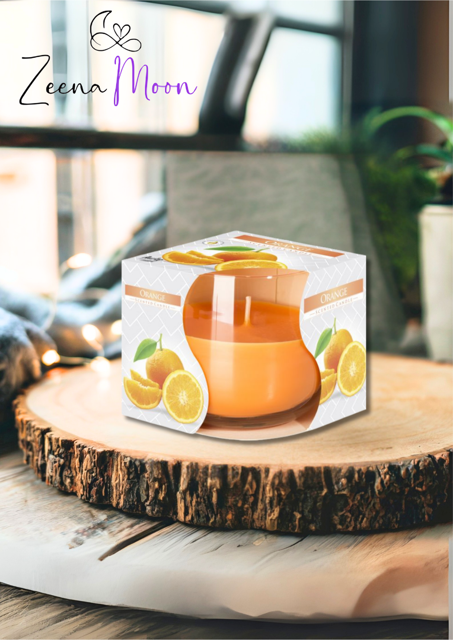 Scented Glass Jar Candle - Orange