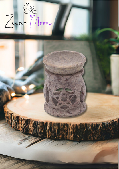 Small Soapstone Oil Burner 8cm - Three Moon Pentagon