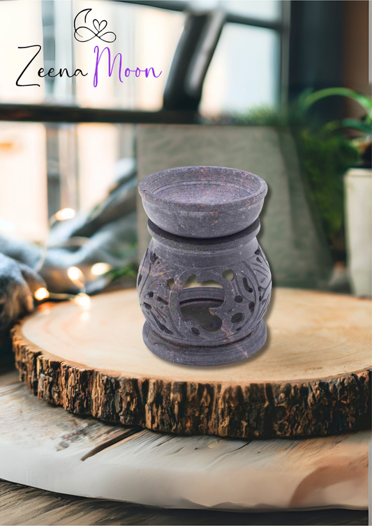 Small Soapstone Oil Burner 8cm - Om