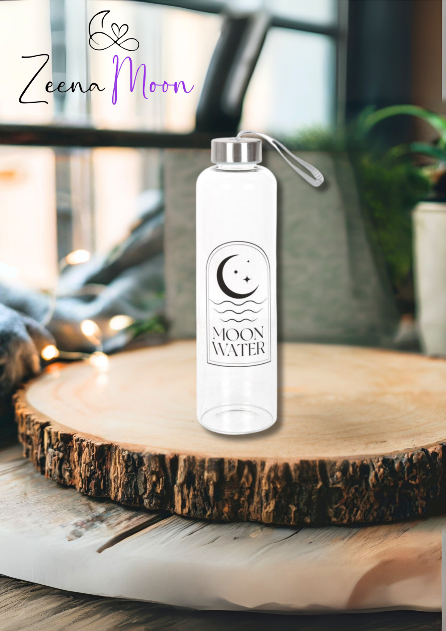 *Moon Water Glass Water Bottle (4/20)