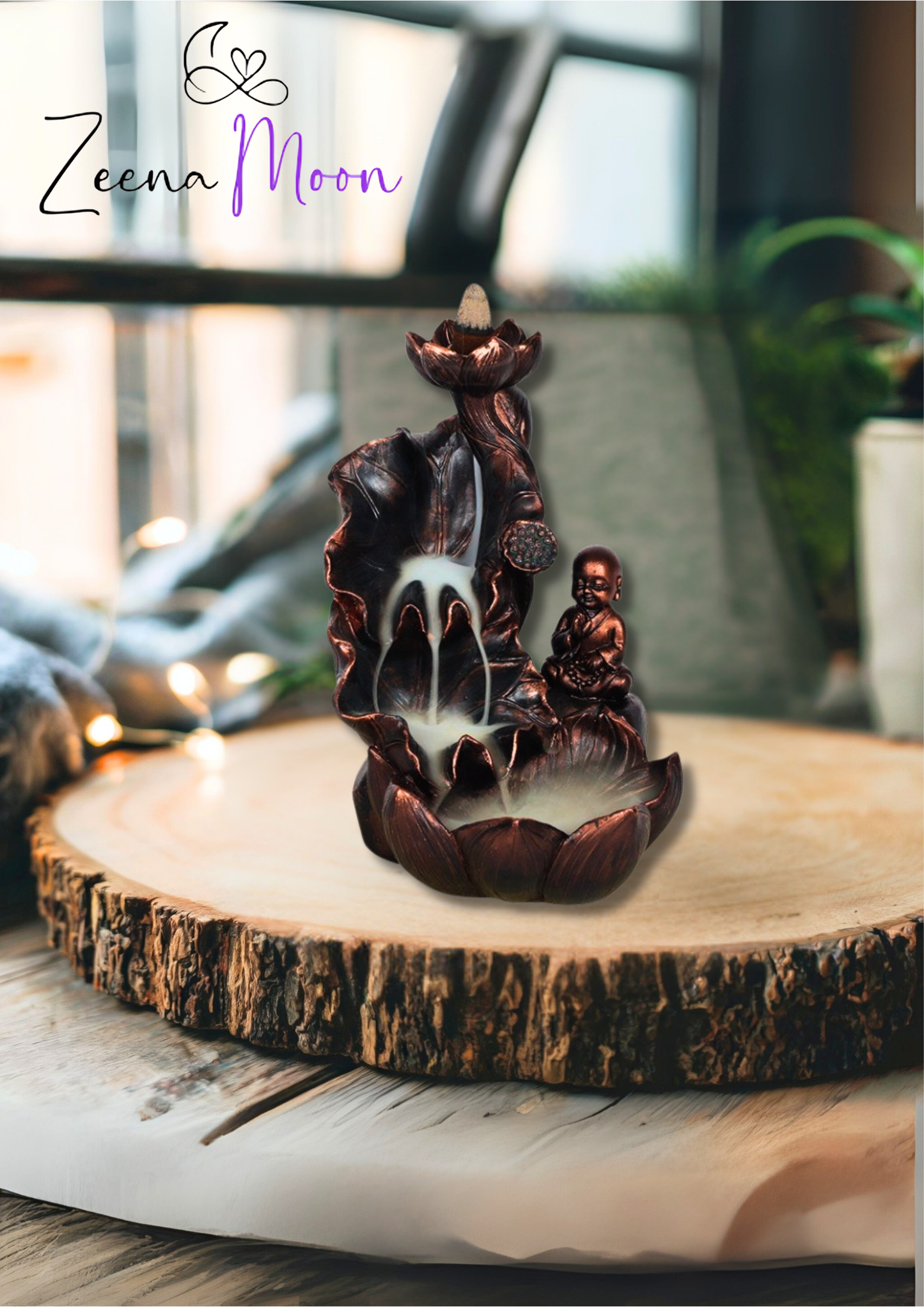 Bronze Effect Buddha Backflow Incense Burner