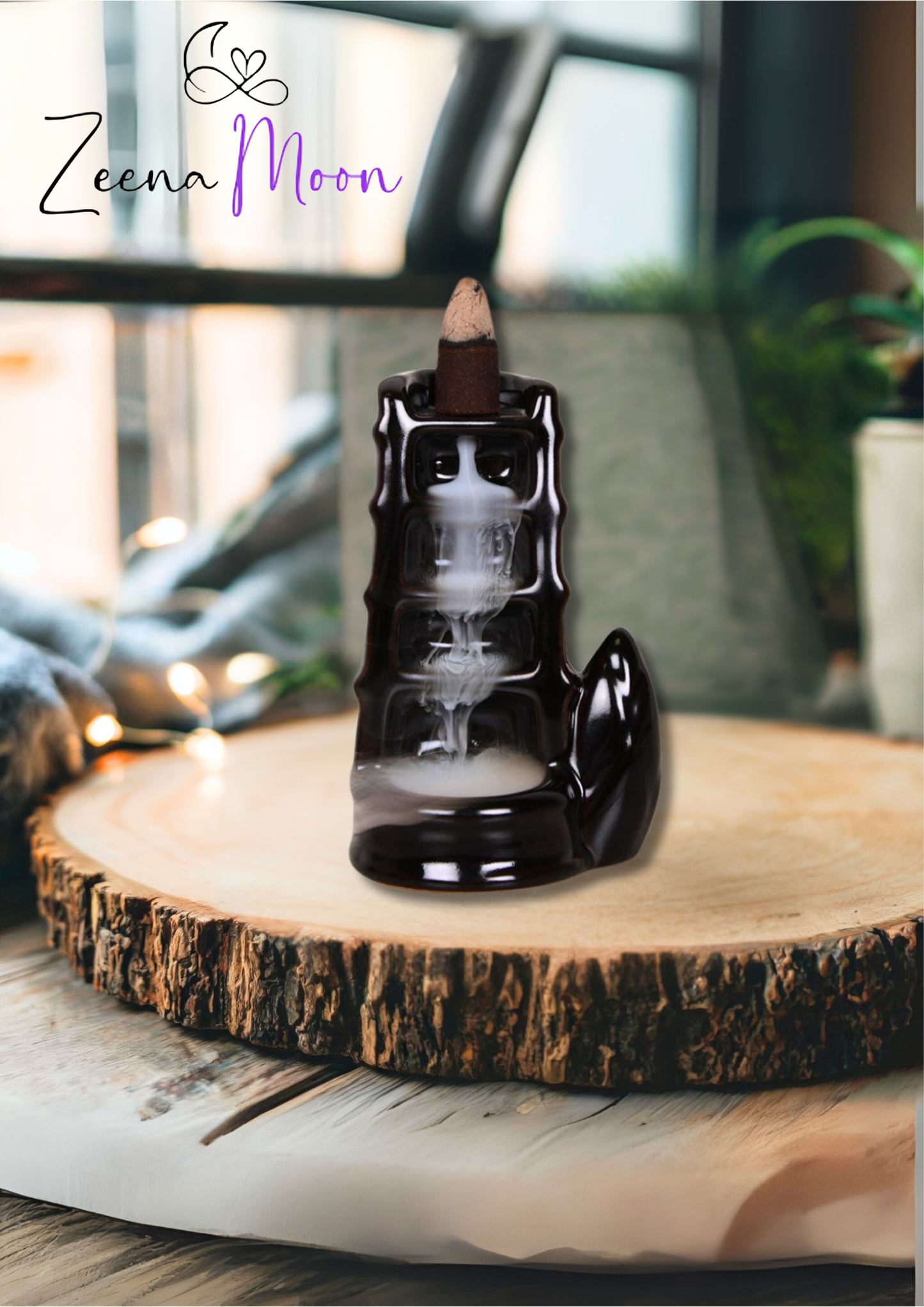 Split Bamboo Fountain Backflow Incense Burner