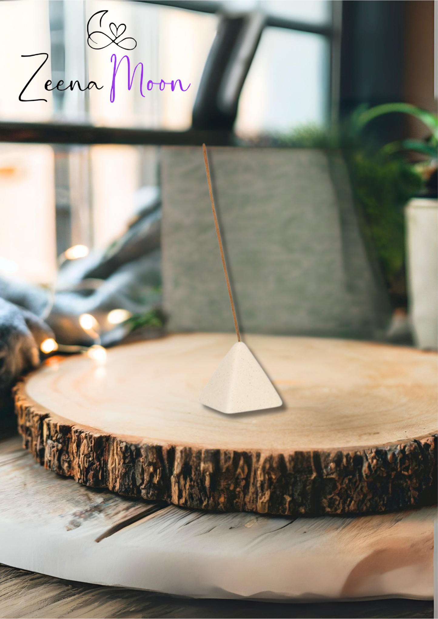 Cream Speckle Pyramid Incense Stick Holder
