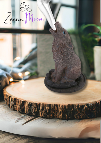 Wolf Incense Cone Holder by Lisa Parker