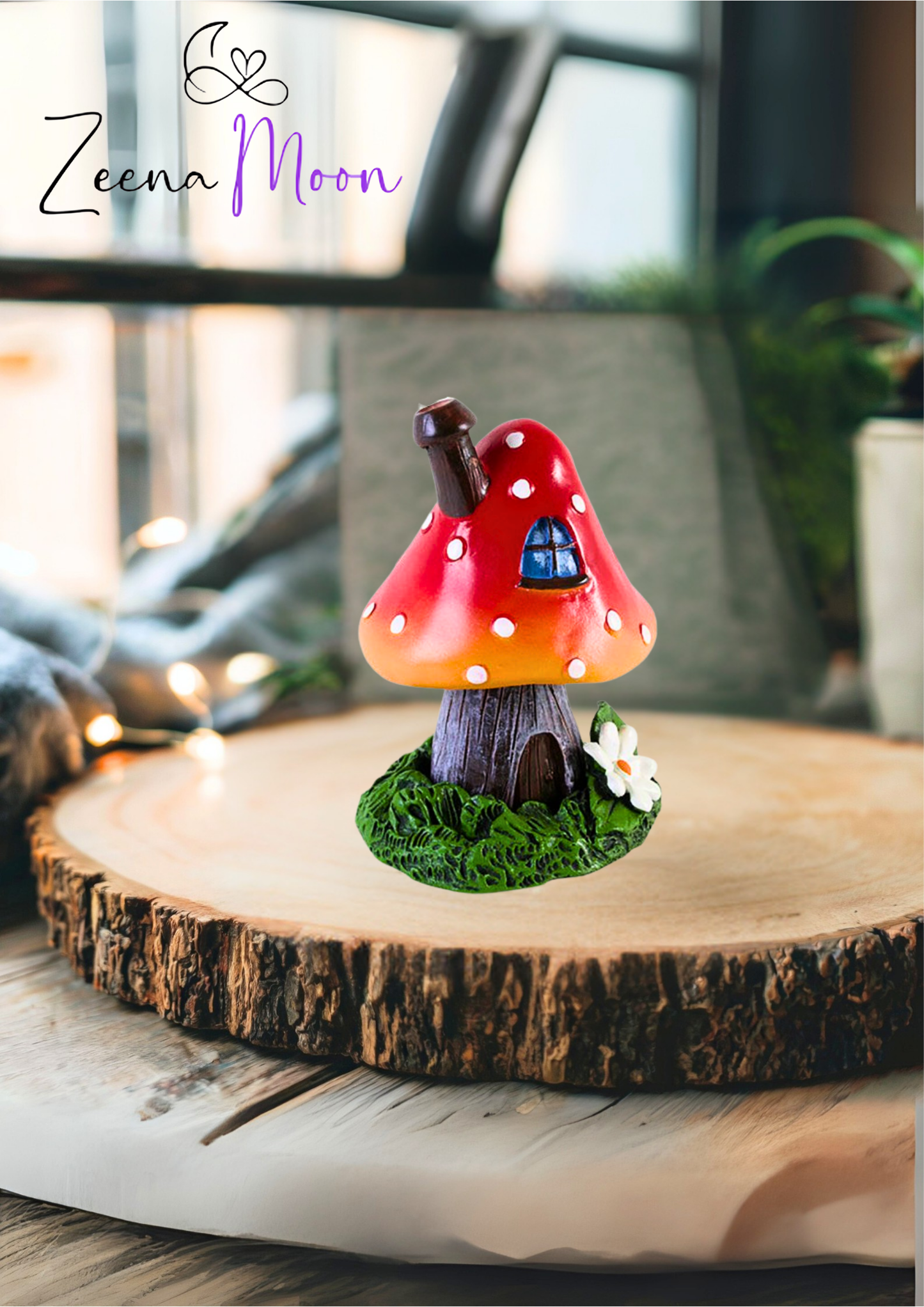 Red Smoking Toadstool Incense Cone Holder