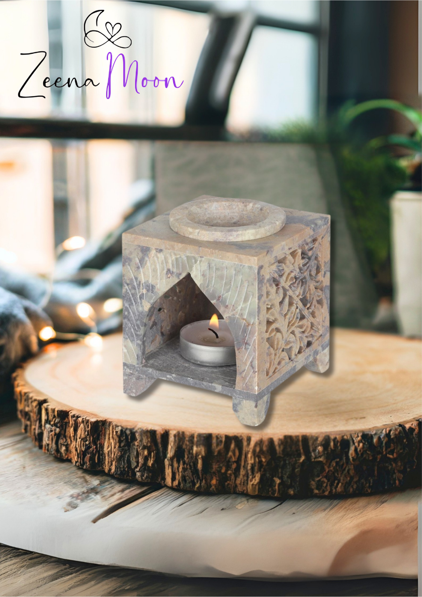 Moroccan Arch Cutout Soapstone Oil Burner