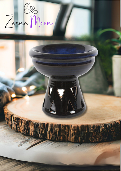Deep Bowl Blue Oil Burner and Wax Warmer