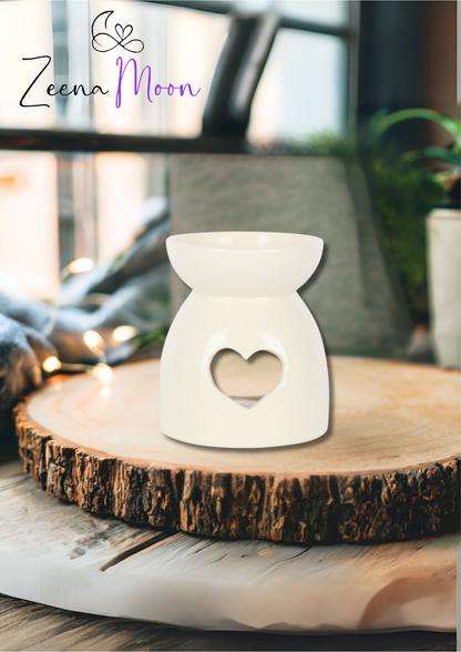 White Heart Cut Out Oil Burner