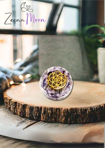 Orgonite Desk Power Packs - Amethyst Dome