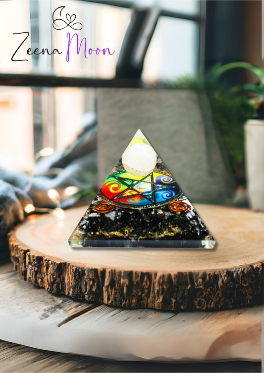 Orgonite Pyramid - Midnight Pentagon - 70mm