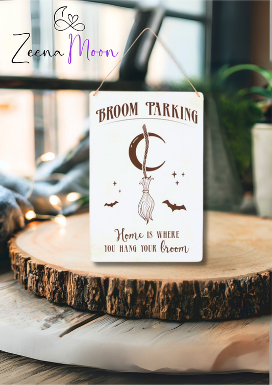 Broom Parking Metal Sign