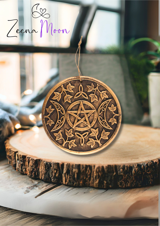 Bronze Terracotta Triple moon plaque