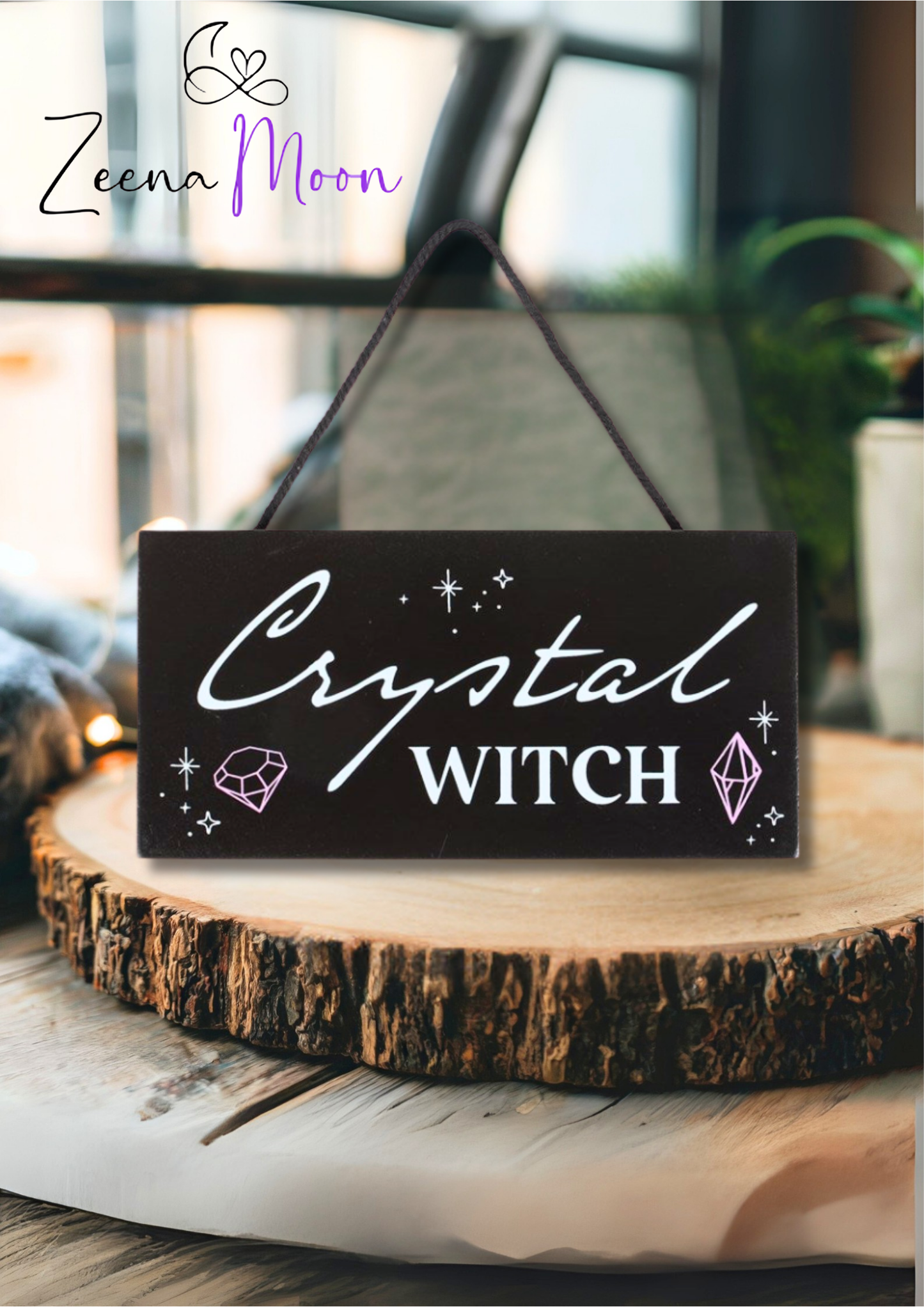 Crystal Witch Hanging Sign