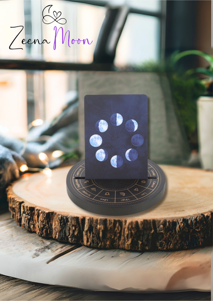 Black Astrology Wheel Tarot Card Stand