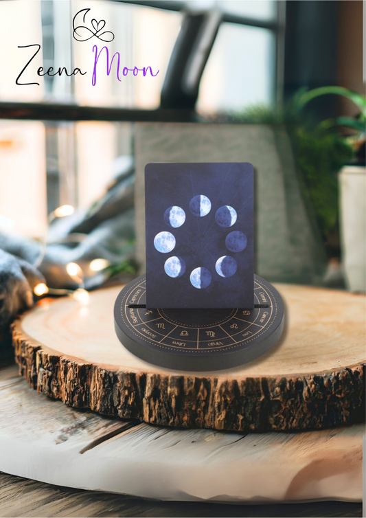 Black Astrology Wheel Tarot Card Stand