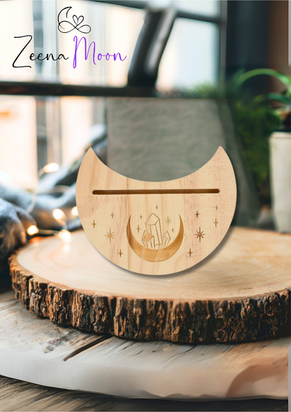 Natural Crystal Crescent Moon Tarot Card Stand