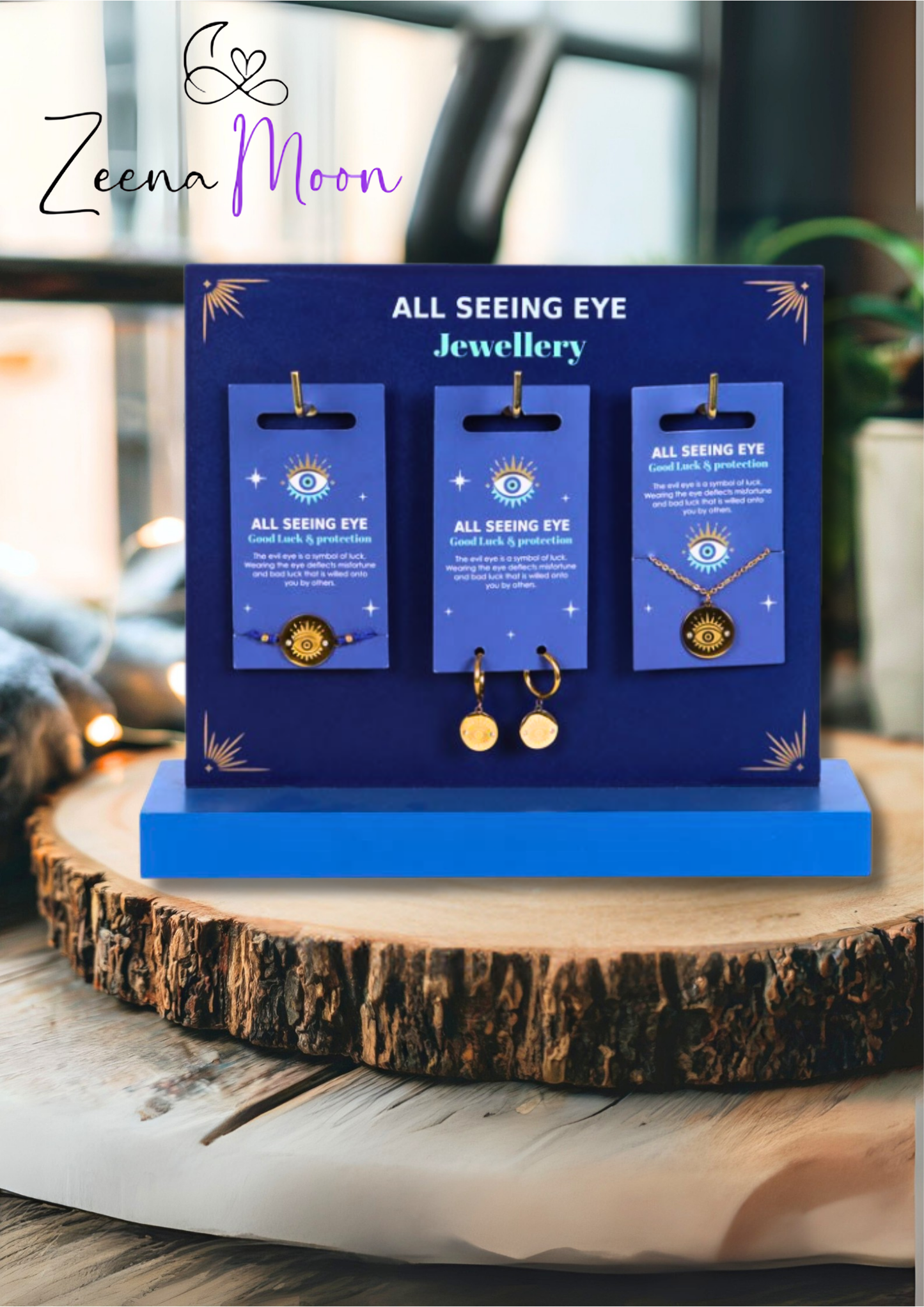 Set of 18 All Seeing Eye Jewellery Pieces on Display