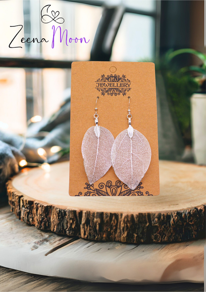 Earrings - Bravery Leaf - Silver