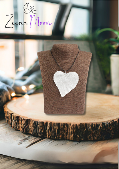 Necklace - Heart Leaf - Silver