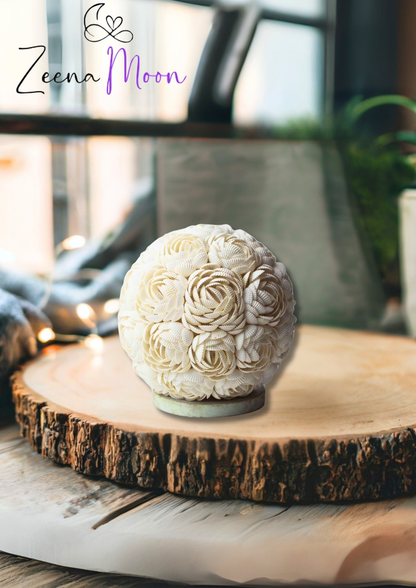 Boho Sea Shell Lamp - Rose Globe - 20cm