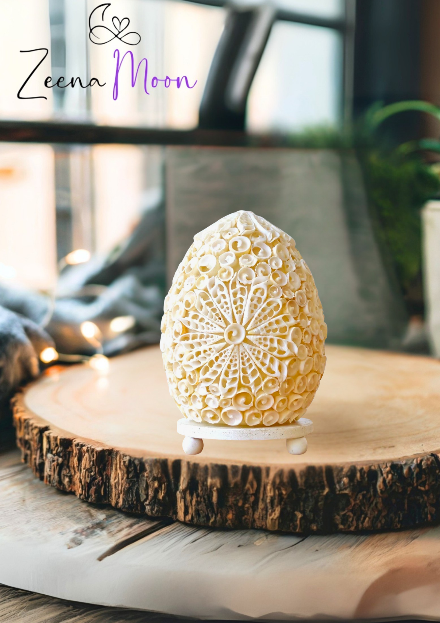 Boho Sea Shell Lamp - Cut Art Shell Oval - 15cm
