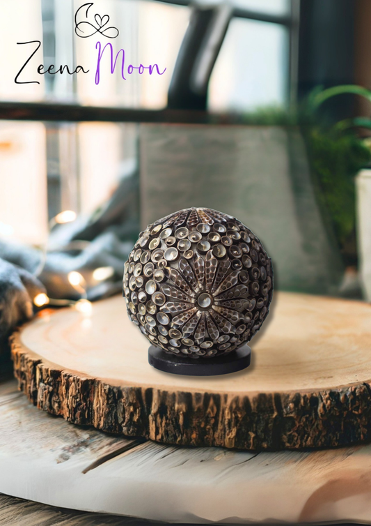 Boho Sea Shell Lamp - Chocolate Twist Globe - 15cm