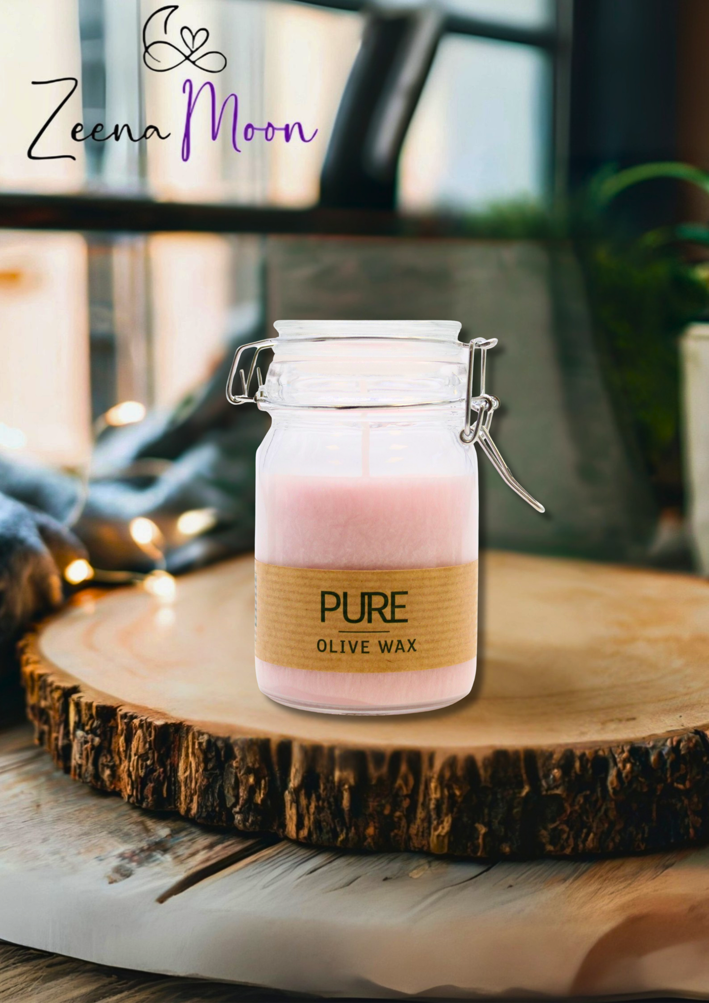 Pure Olive Wax Jar Candle 120x70 - Antique Rose