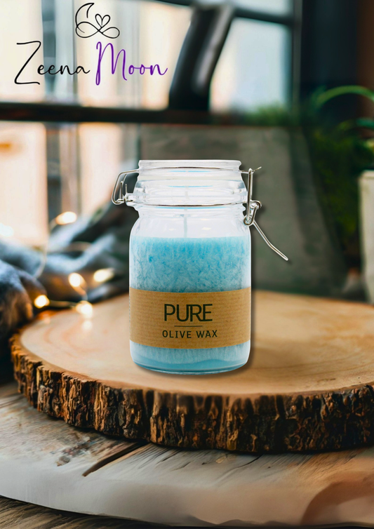 Pure Olive Wax Jar Candle 120x70 - Turquoise
