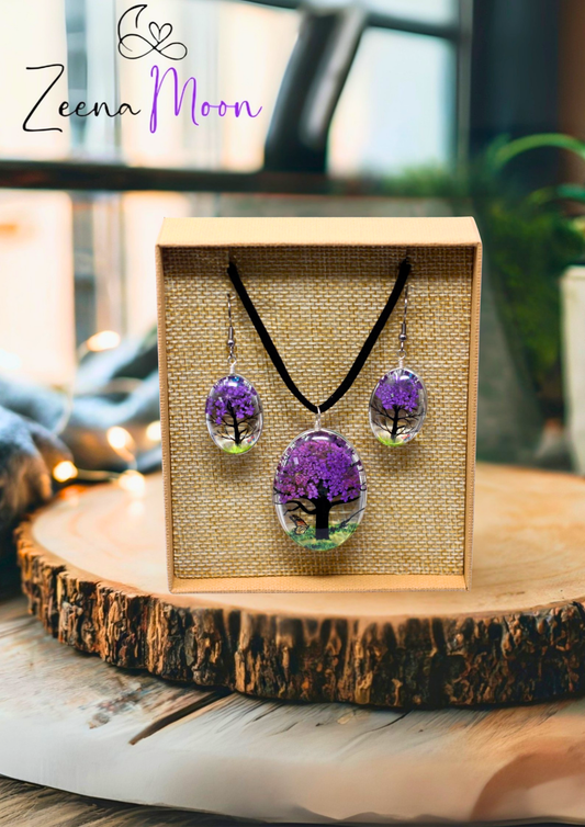 Pressed Flowers - Tree of Life set - Lavender