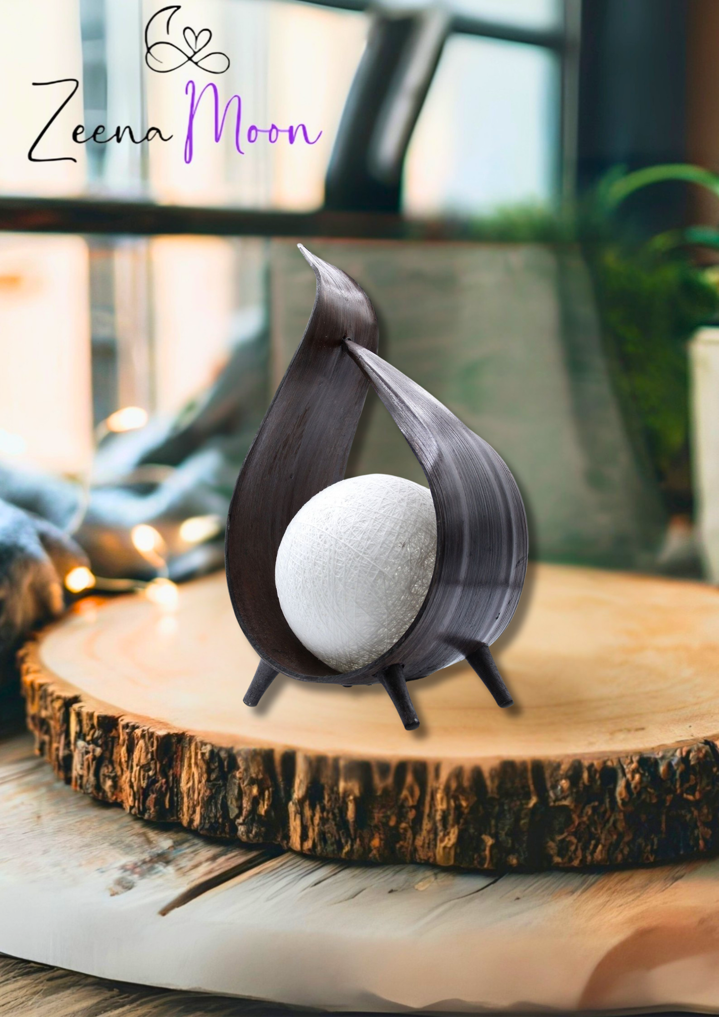 Natural Coconut Lamp - Chocolate Wrapover Twist