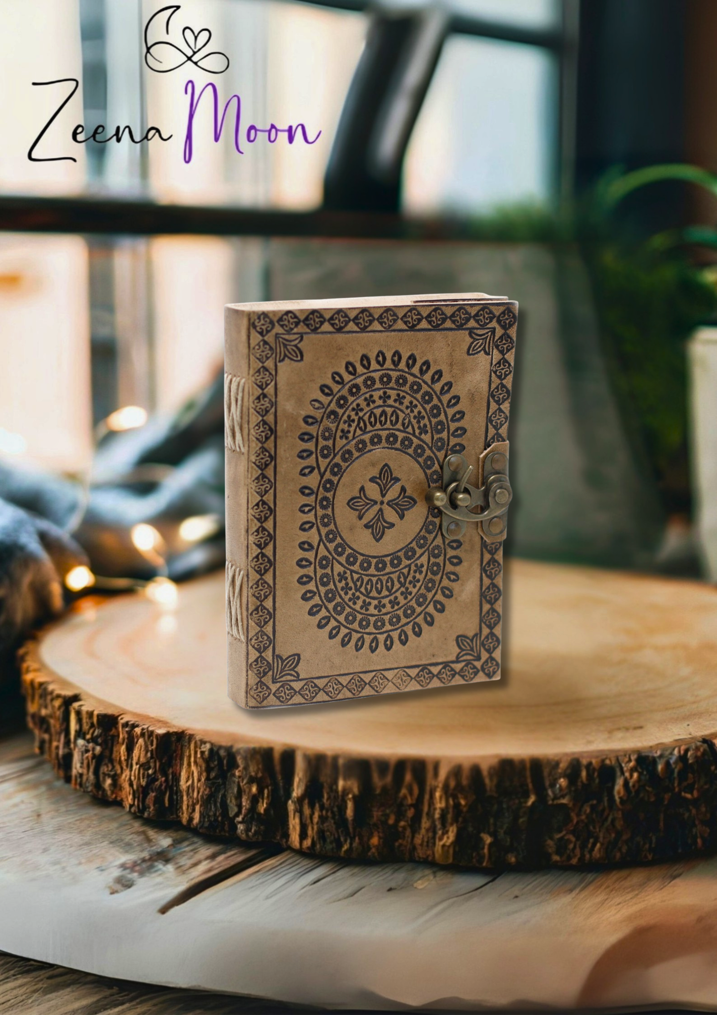 Leather Blue Mandala Notebook (7x5")