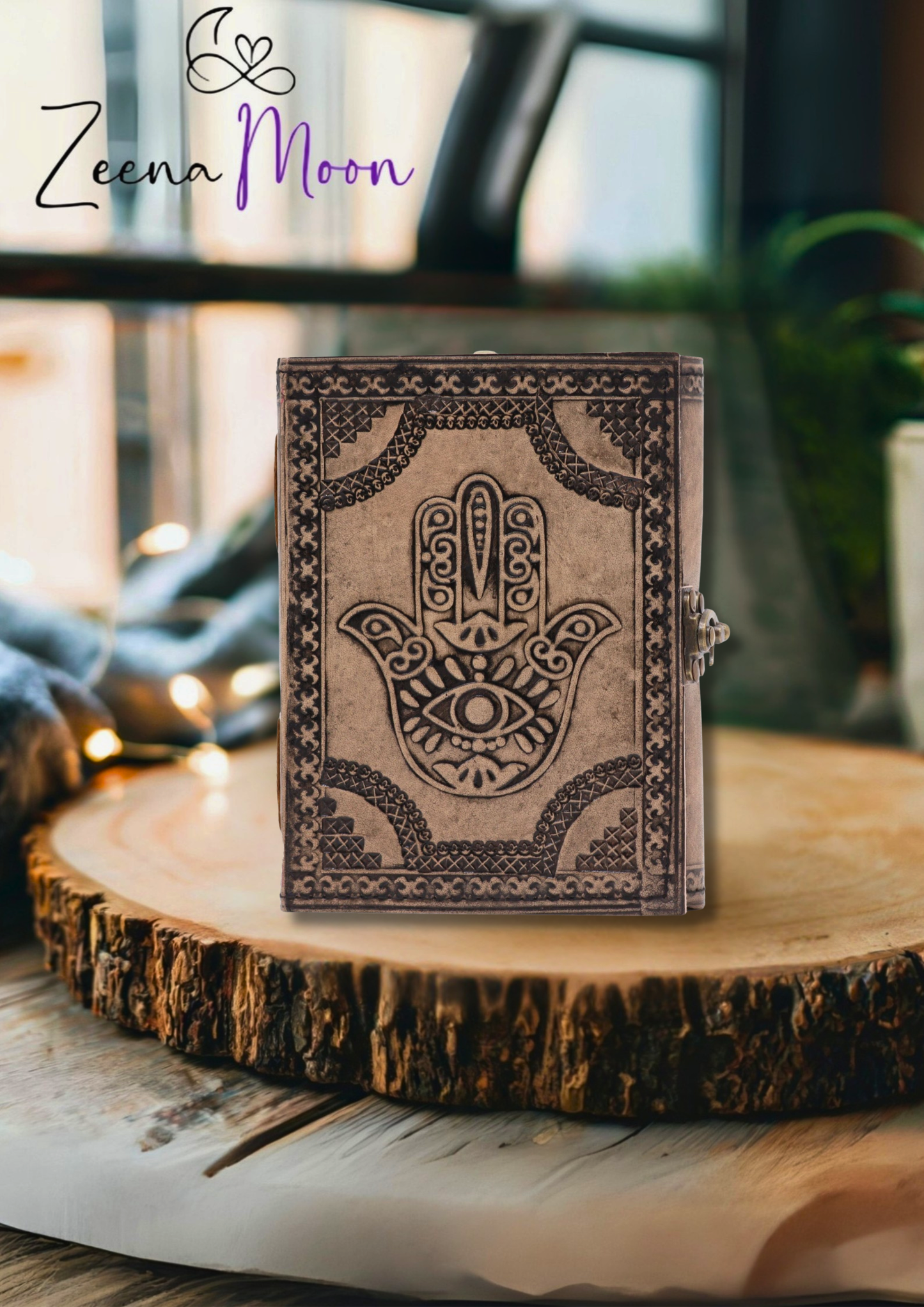 Hamsa - Esoteric Notebook - Antique Grey - 200 pages  Stich Edge- 17.5x12.5x3cm