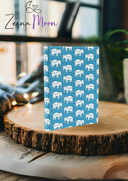 Cotton Bound Notebooks 20x15cm - 96 pages - Teal Elephants
